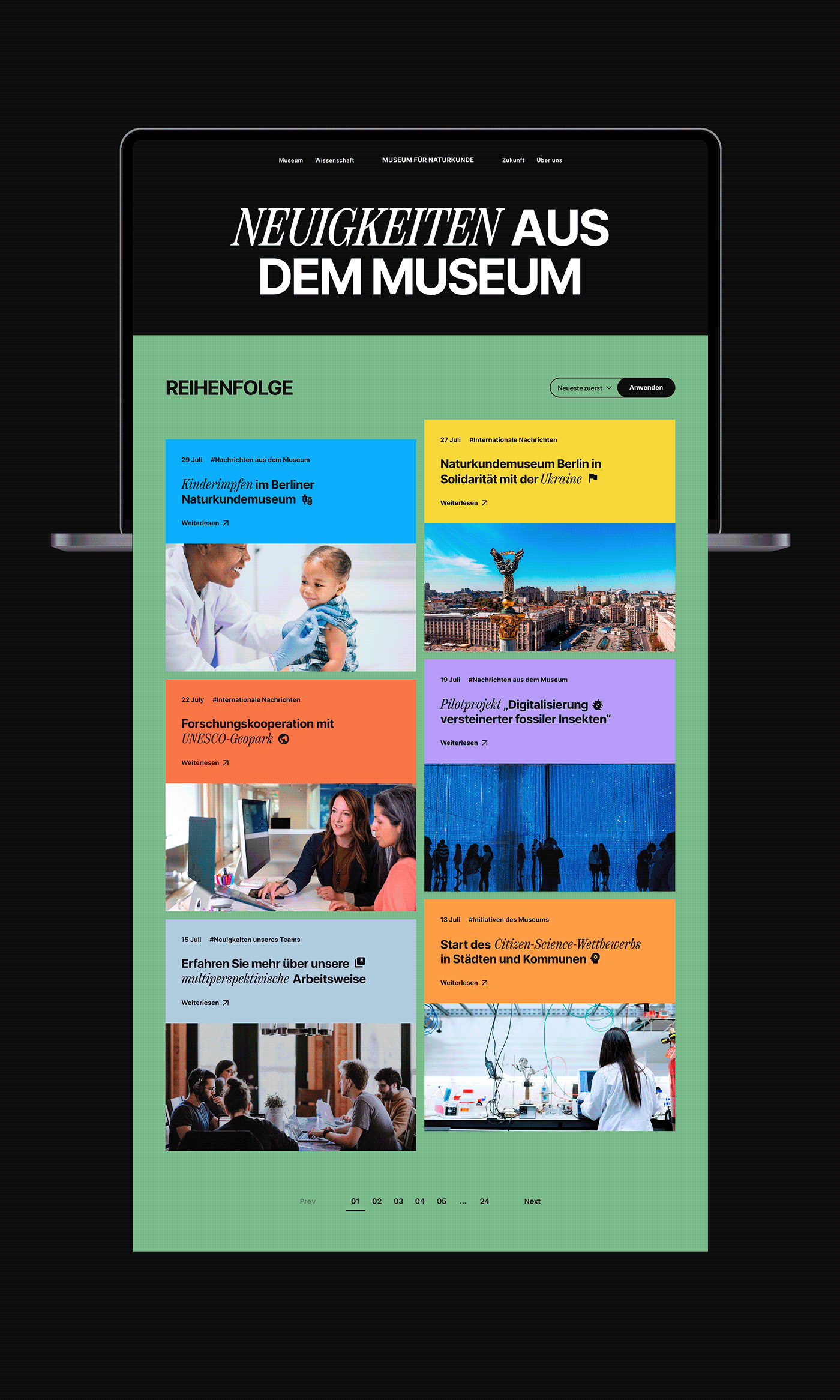 adaptive design Corporate Design Modern Design multicolor museum website Nature redesign responsive website uidesign Webdesign