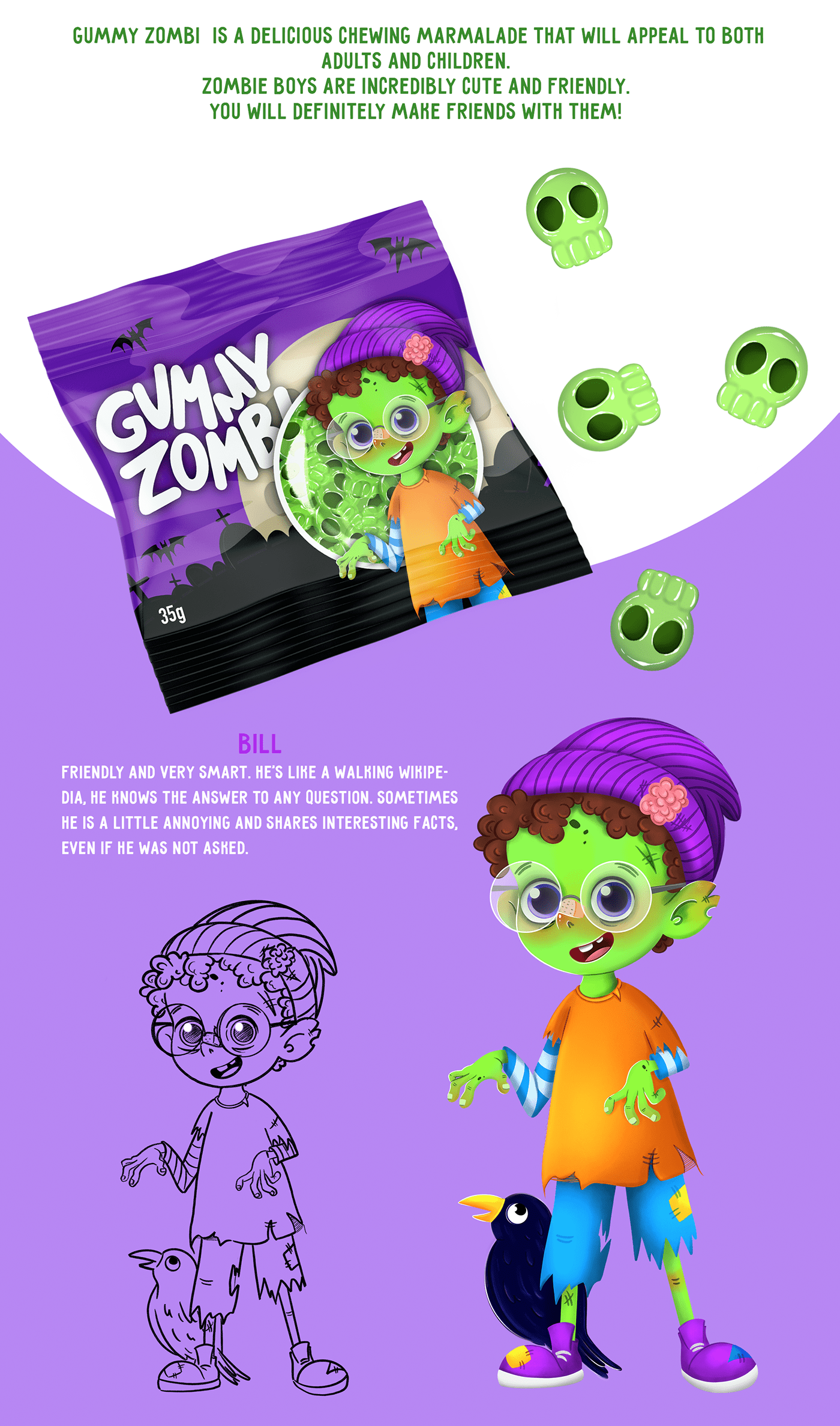 Character design  characters concept art Food  Halloween marmelade Packaging packaging design zombie zombies