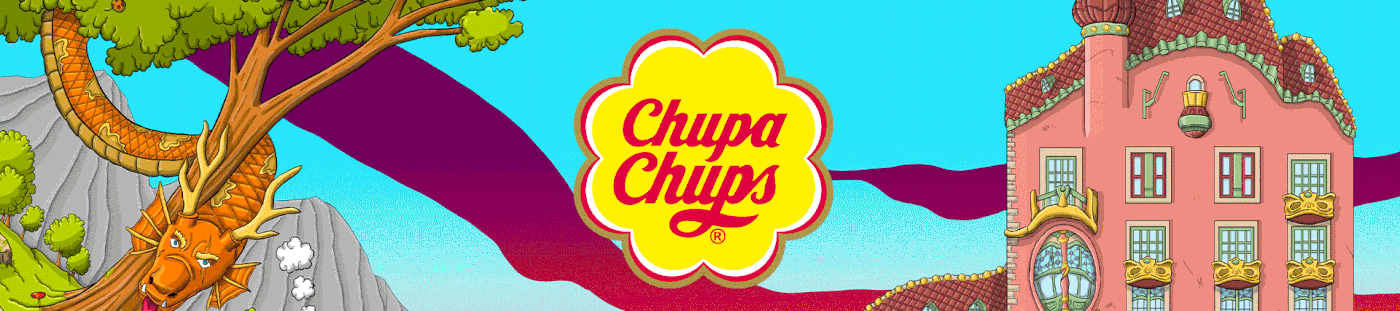 gif banner presenting the illustration project for the chupa chups brand 