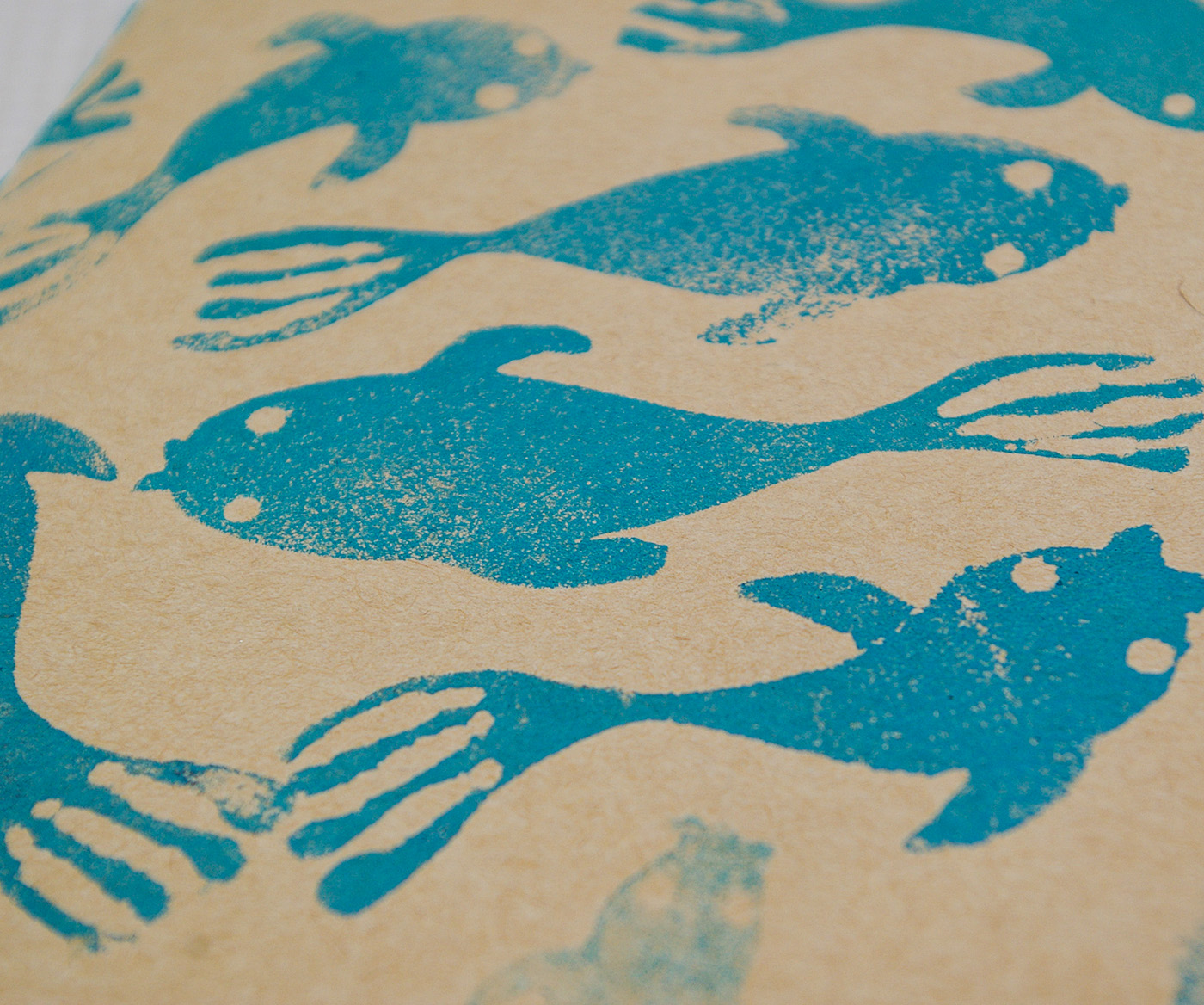 handmade notebook fish Ilustração Beautiful stamp linocut porto peixes artesanal