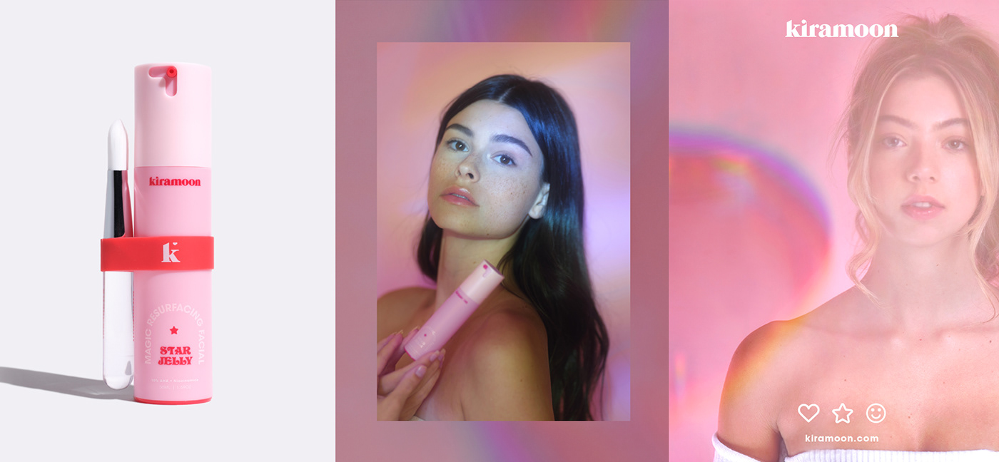 beauty branding  colorful creative minimal modern pink skin skincare Website