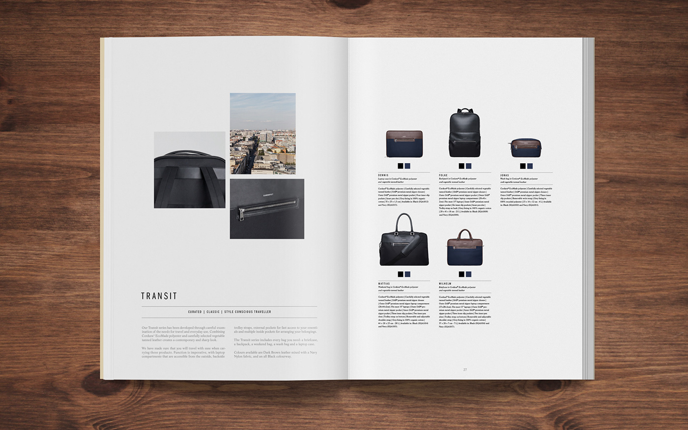 Lookbook Catalogue publication Fashion  Swedish Stockholm Sandqvist bookbag
