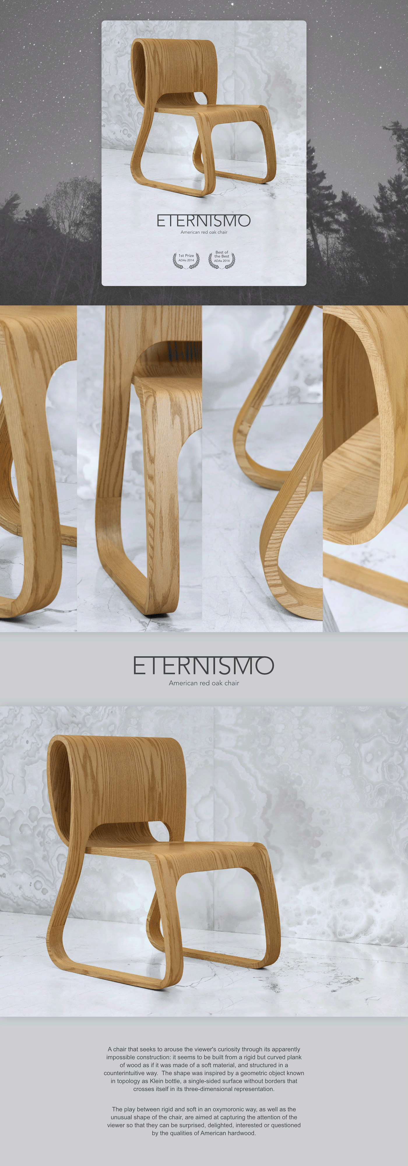 chair furniture Enernity infinity Klein bottle wood curved