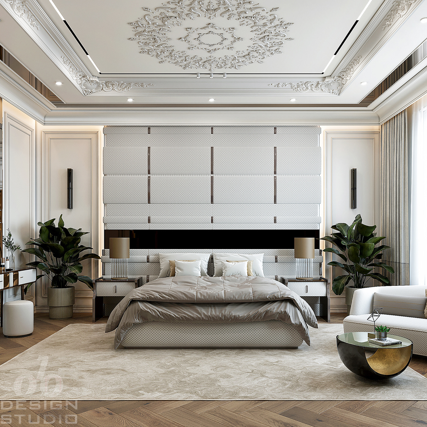 interior design  visualization Luxury Design bedroom dammam Saudi Arabia KSA riyadh newclassic bedroom