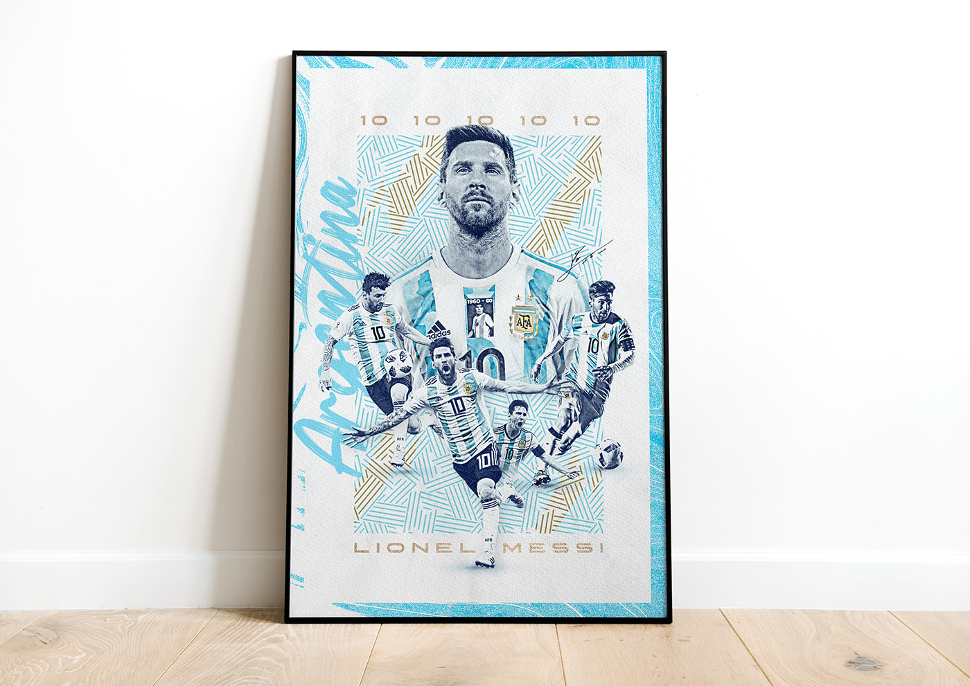 argentina collage football messi poster soccer sports Sports Design
