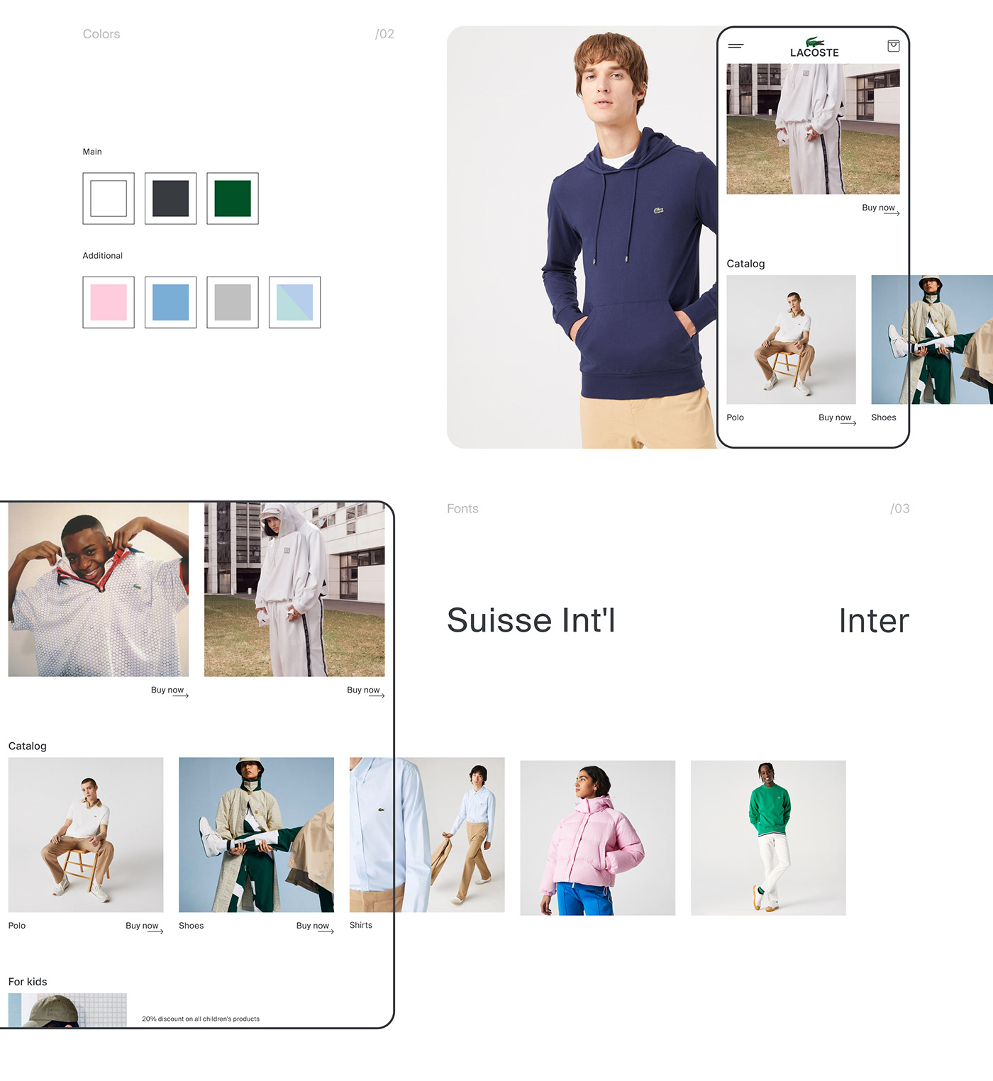 concept design e-commerce Fashion  lacoste redesign shop store UI/UX Website