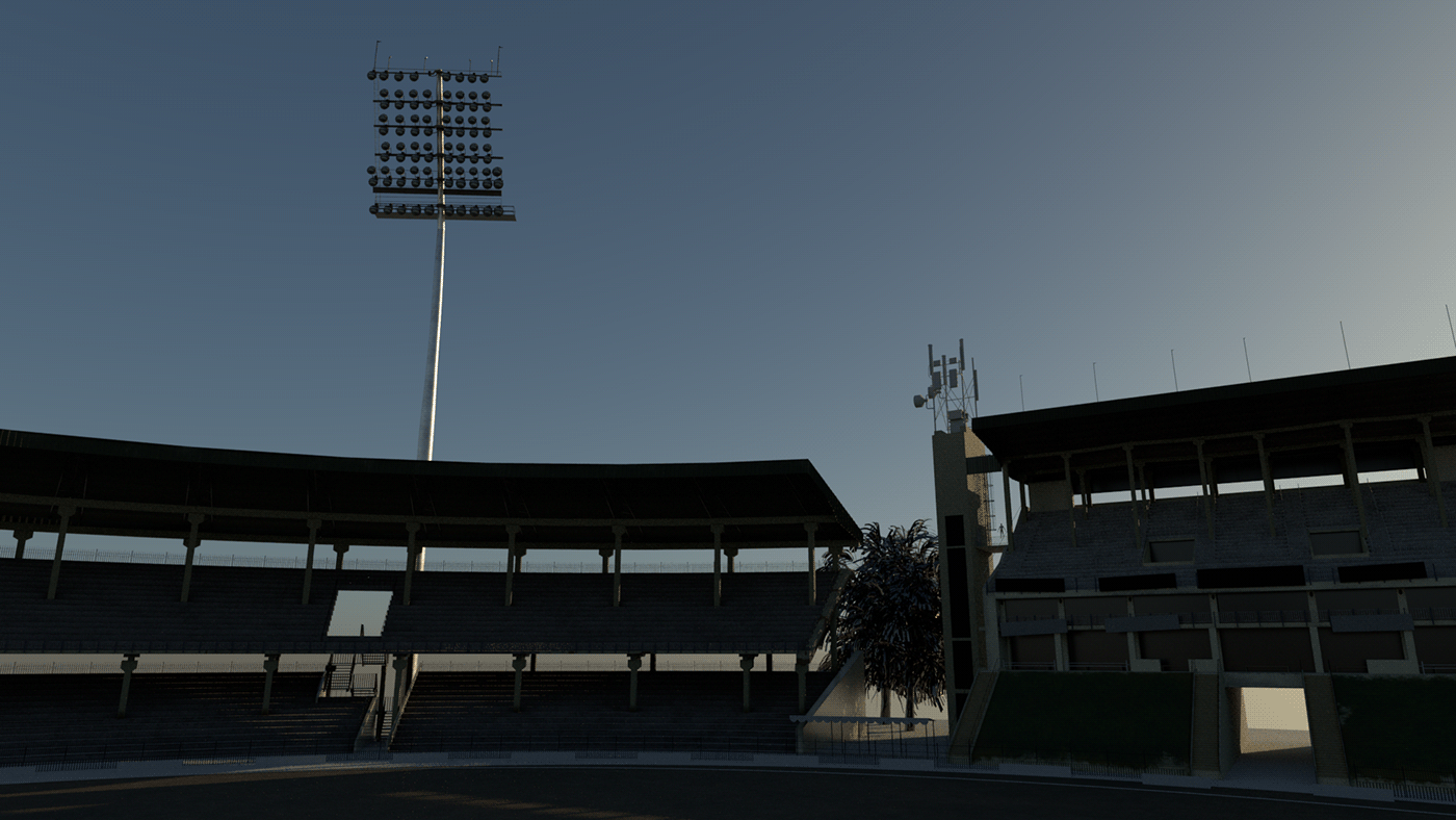3d modeling stadium Cricket environment
