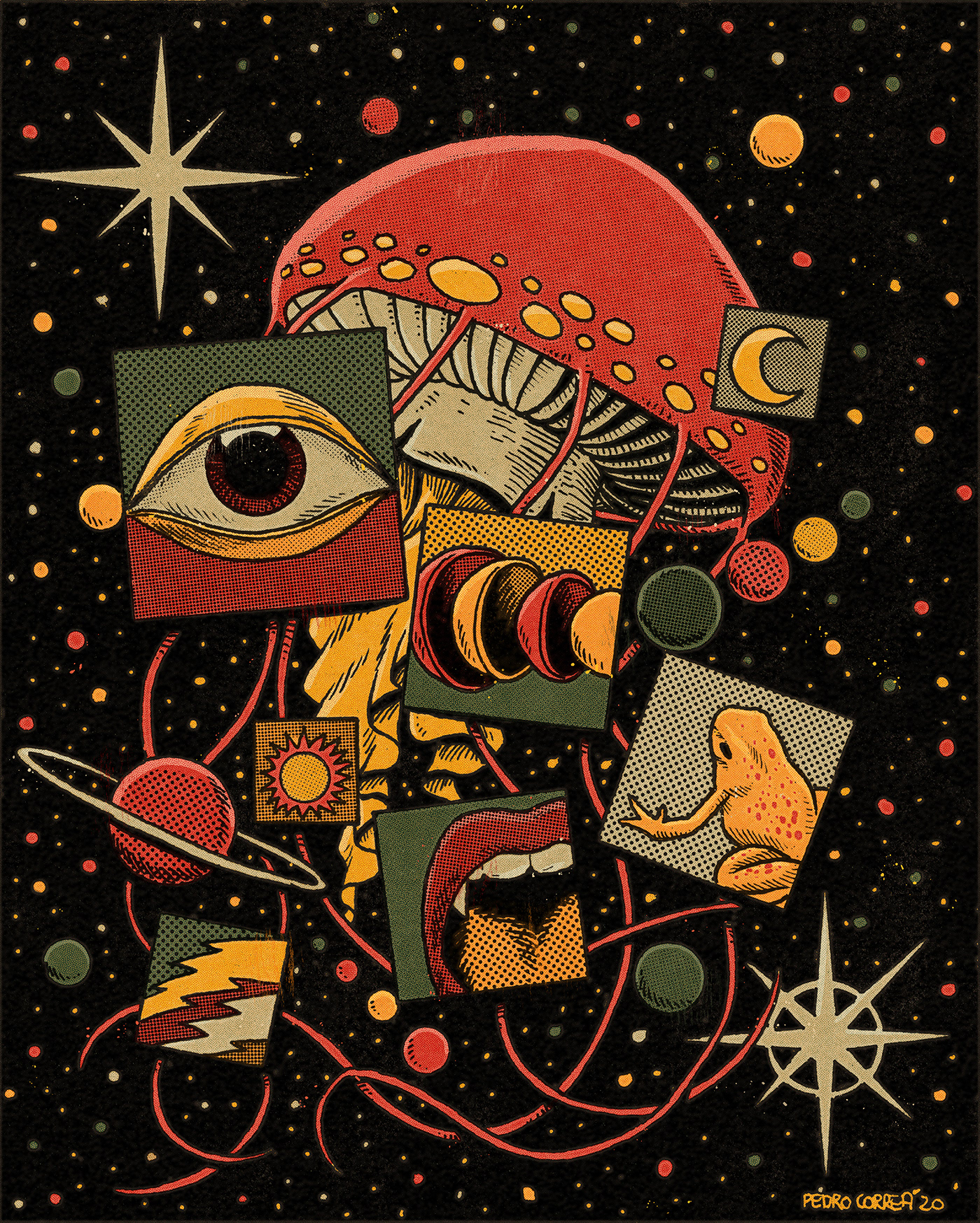 comics cosmos Planets psychedelic Retro saturn sci-fi skull Space  vintage