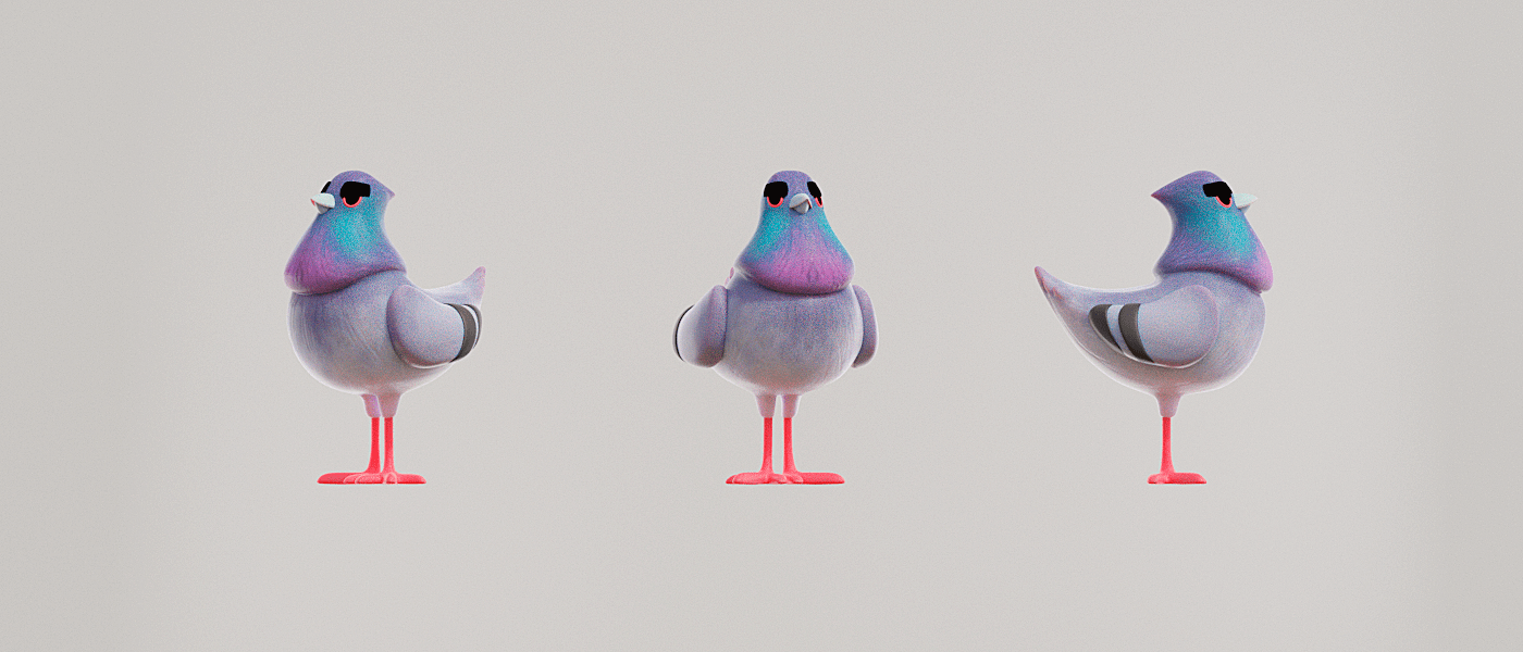 3D 3d animation character animation Character design  lazy Mtv Mtv ident pigeon subway LAURA SIRVENT