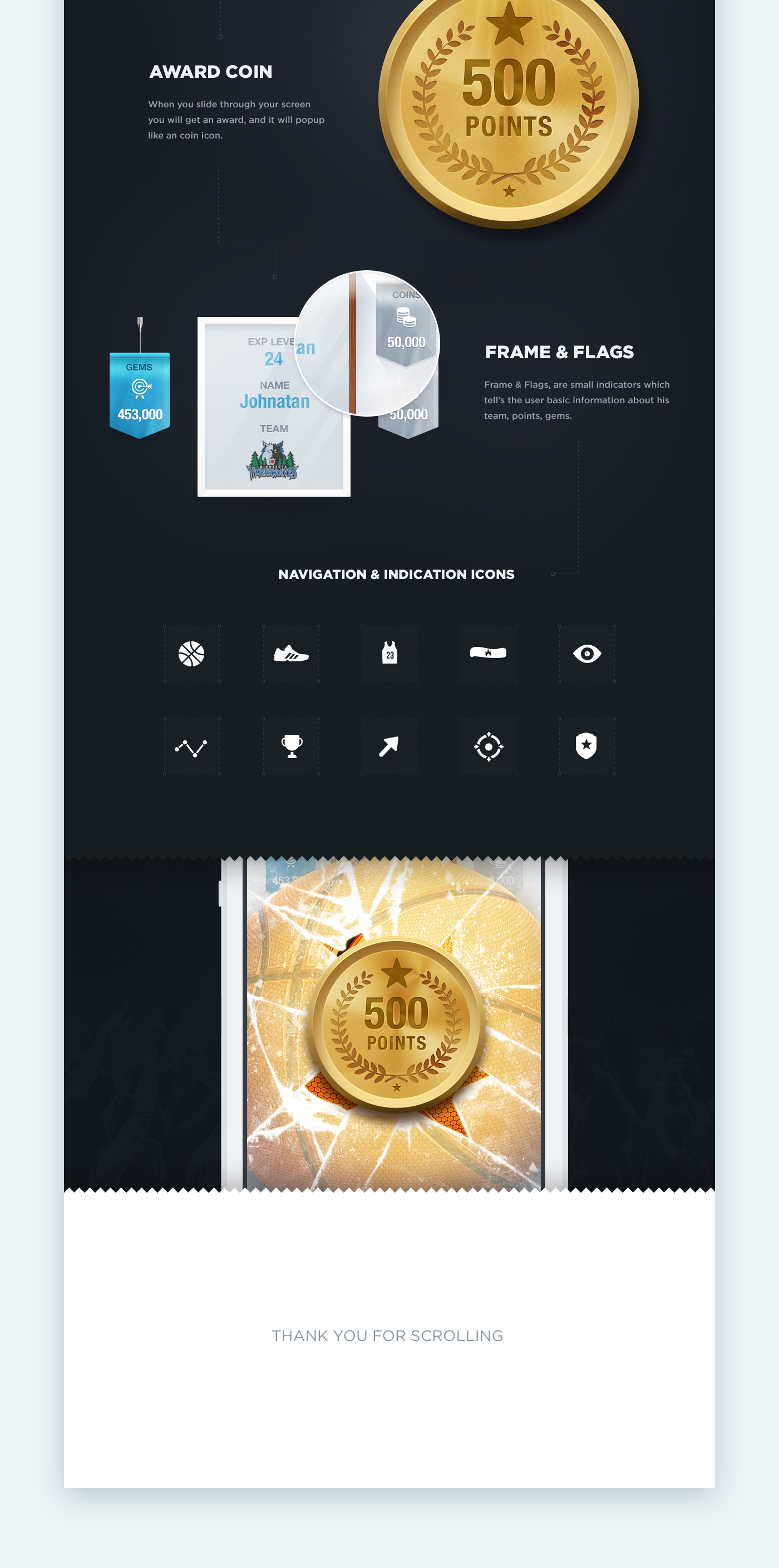 ios app mobile application modern icons design basketball statistic sport