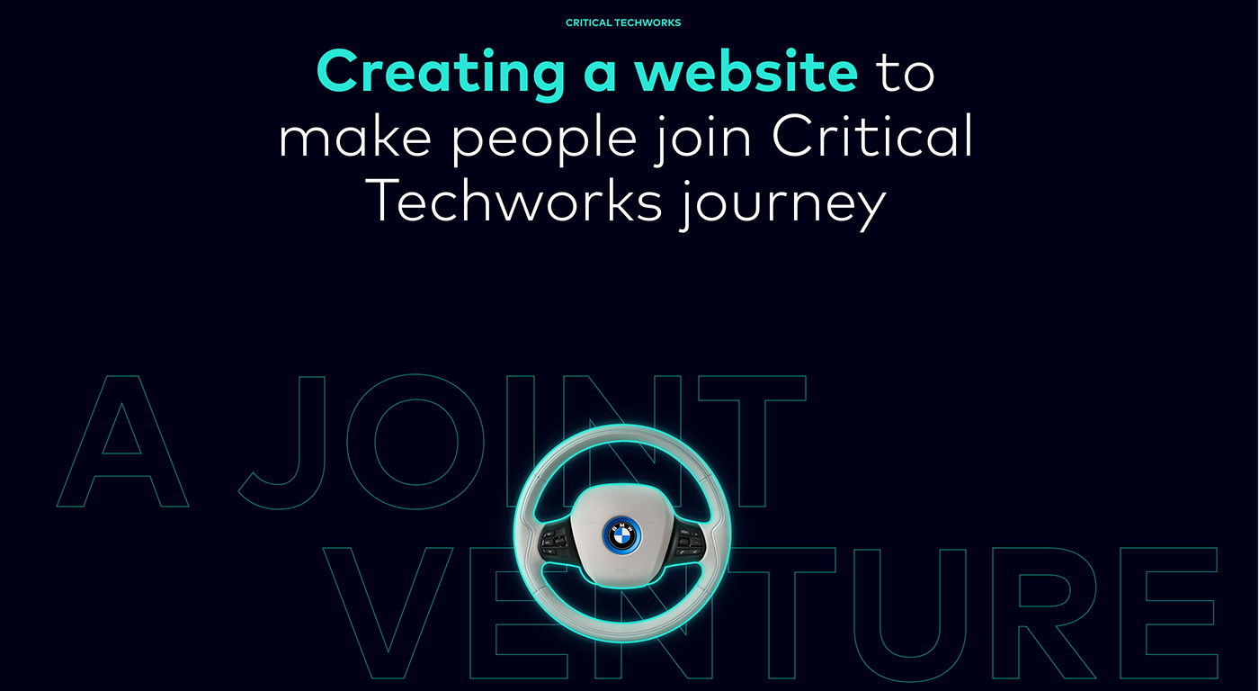 BMW BMW group Cars critical software Critical Techworks landing page mobility transportation Web Design  Website