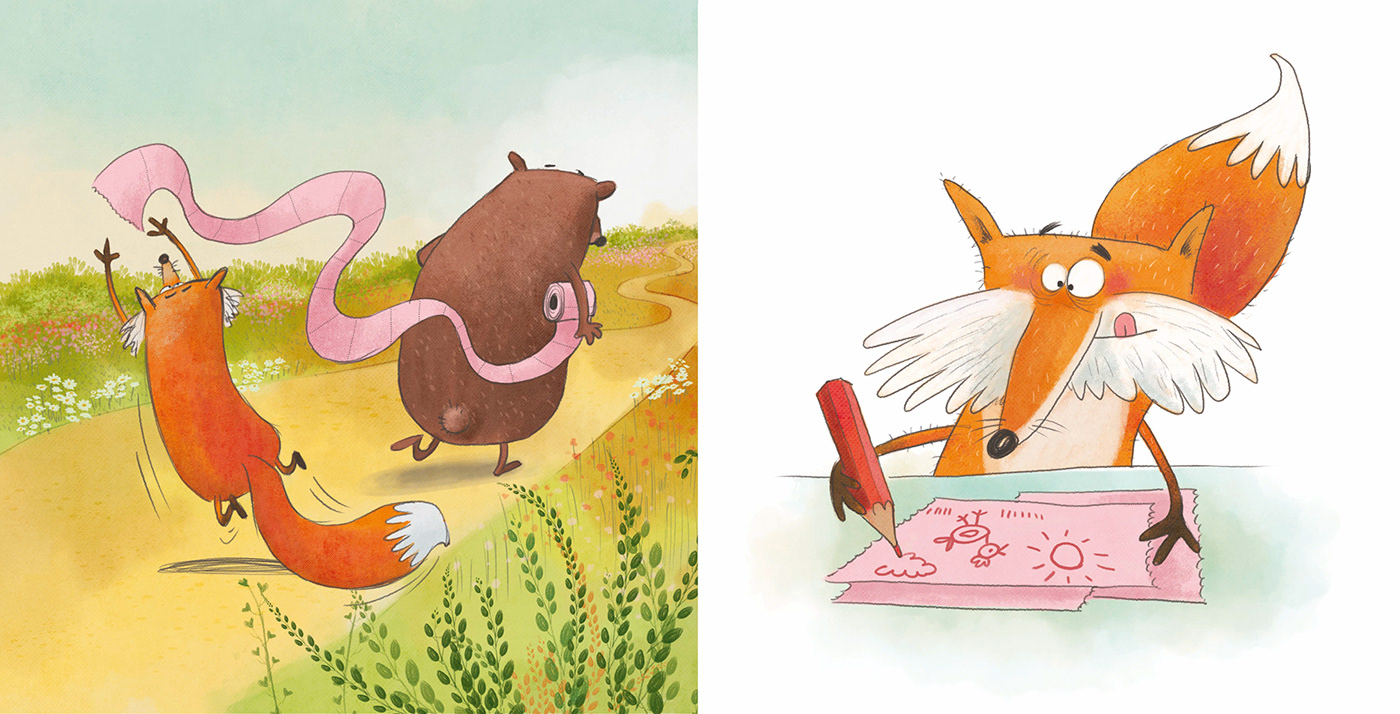 animals bear cartoon children's book FOX Funny book covers funny illustration ILLUSTRATION  psd rabbit