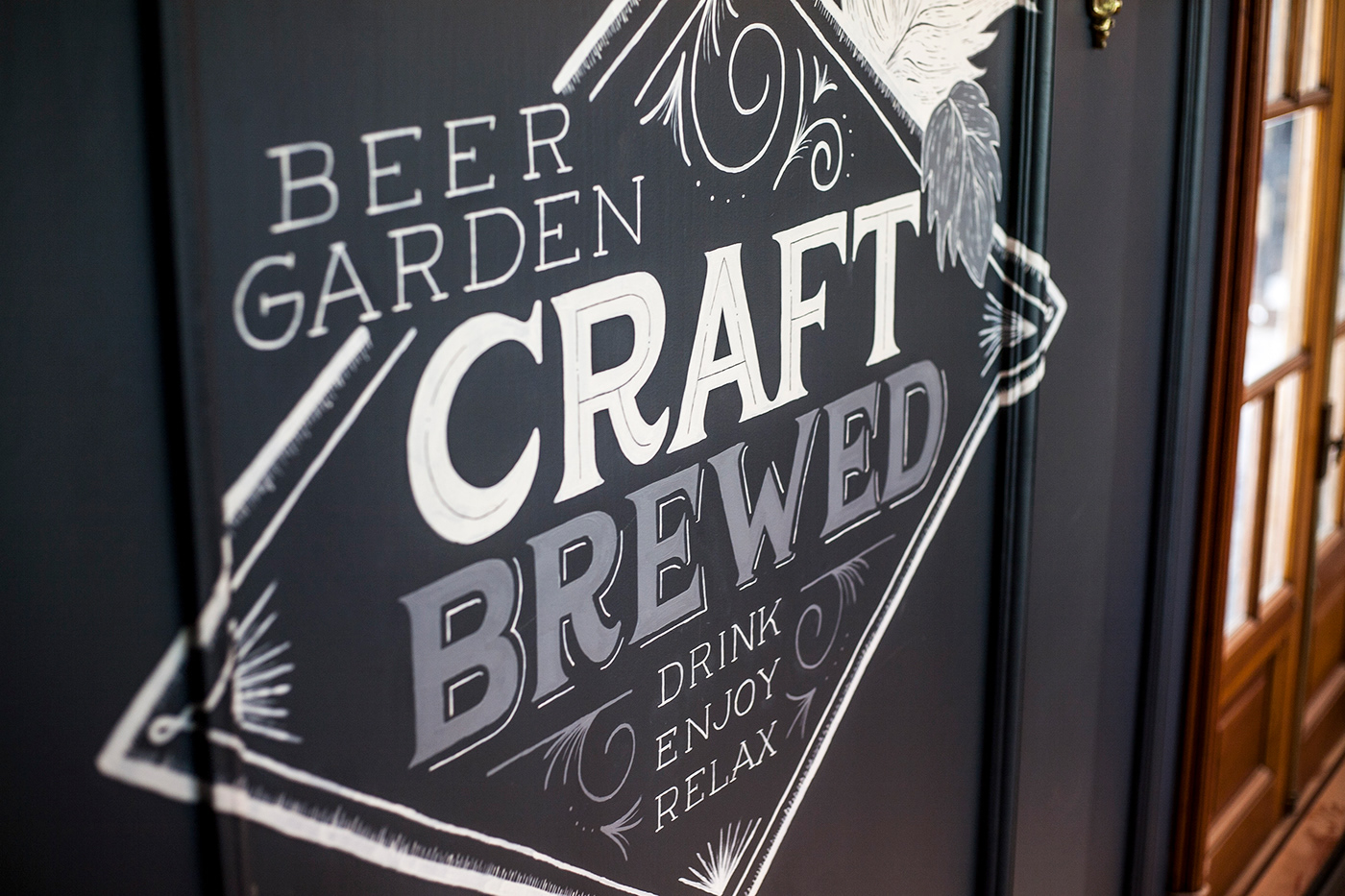 ILLUSTRATION  beer garden Murals craft beer Hand Painted sign painting menu hand made font lettering brewery