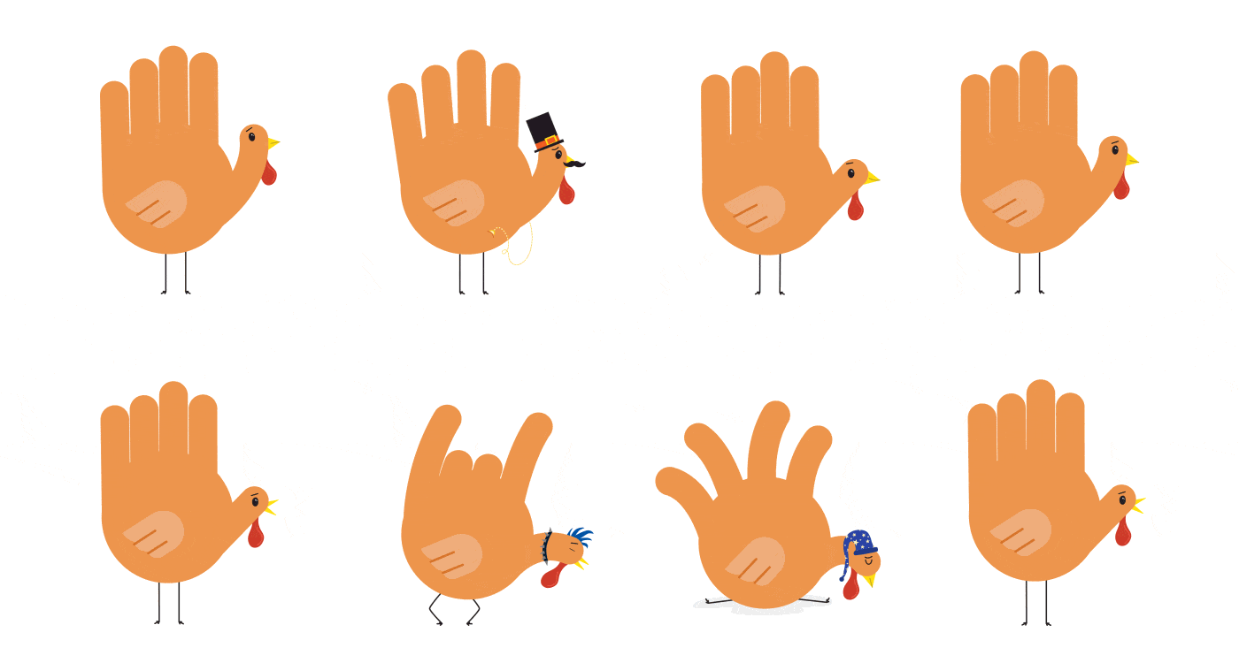 Turkey sticker stickers ios line Hand Turkey Food  hands loosekeys animated