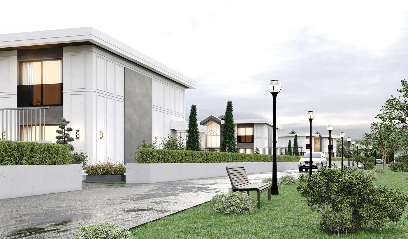 architecture exterior Render visualization 3ds max corona archviz modern villa design house