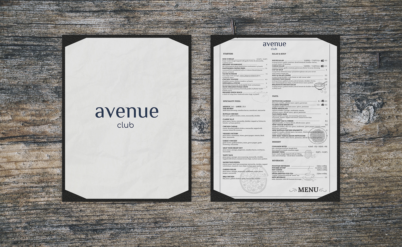 menu design menu adobe illustratore photoshop graphic design  club menu restaurant menu