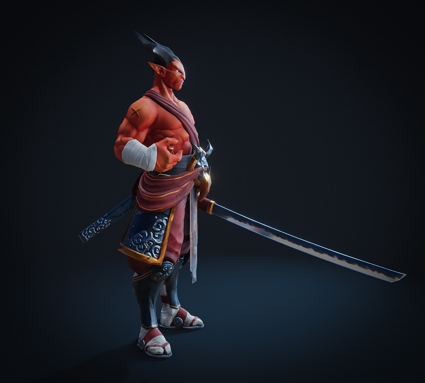 crimson warrior ronin katana samurai shogun kabuki demon ninja