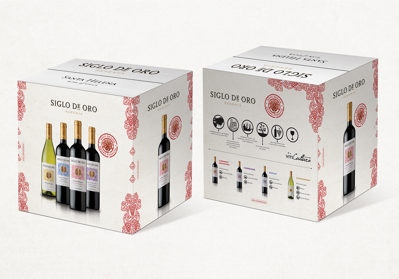 wine point of sales box Supermarket Label imported grape redesign folder bottle