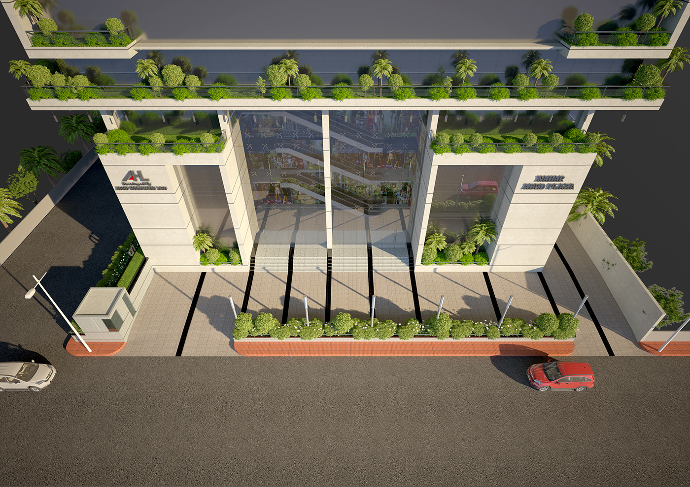 3D architecture archviz building exterior modern Render visualization