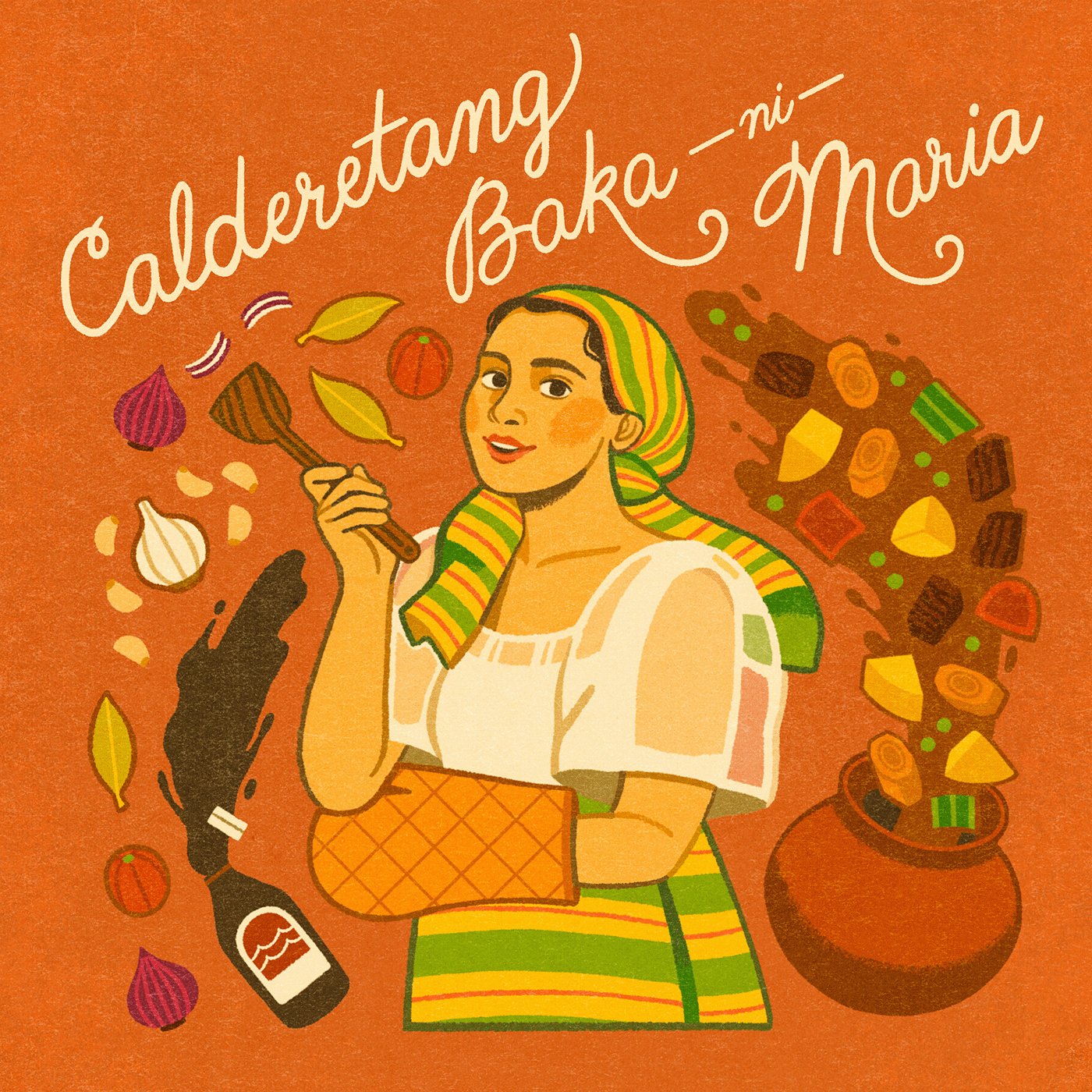 caldereta filipina filipino Filipino Food food illustration ILLUSTRATION  illustration art Illustrator Philippine Food  philippines