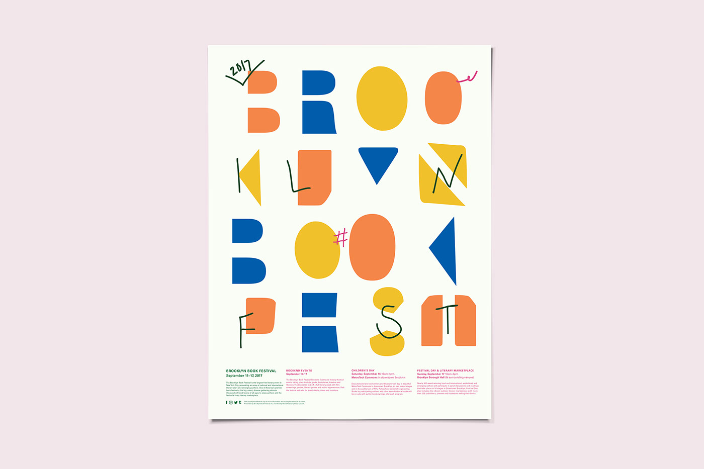 identity poster typography   brooklyn book festival SAIC