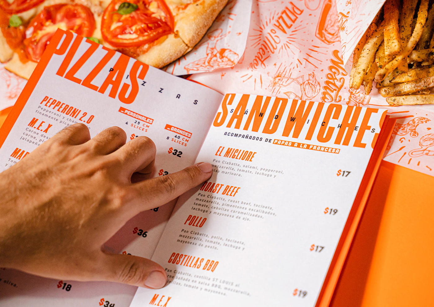 brand comida delivery fast menu Pizza Street Street Food visual identity fastfood