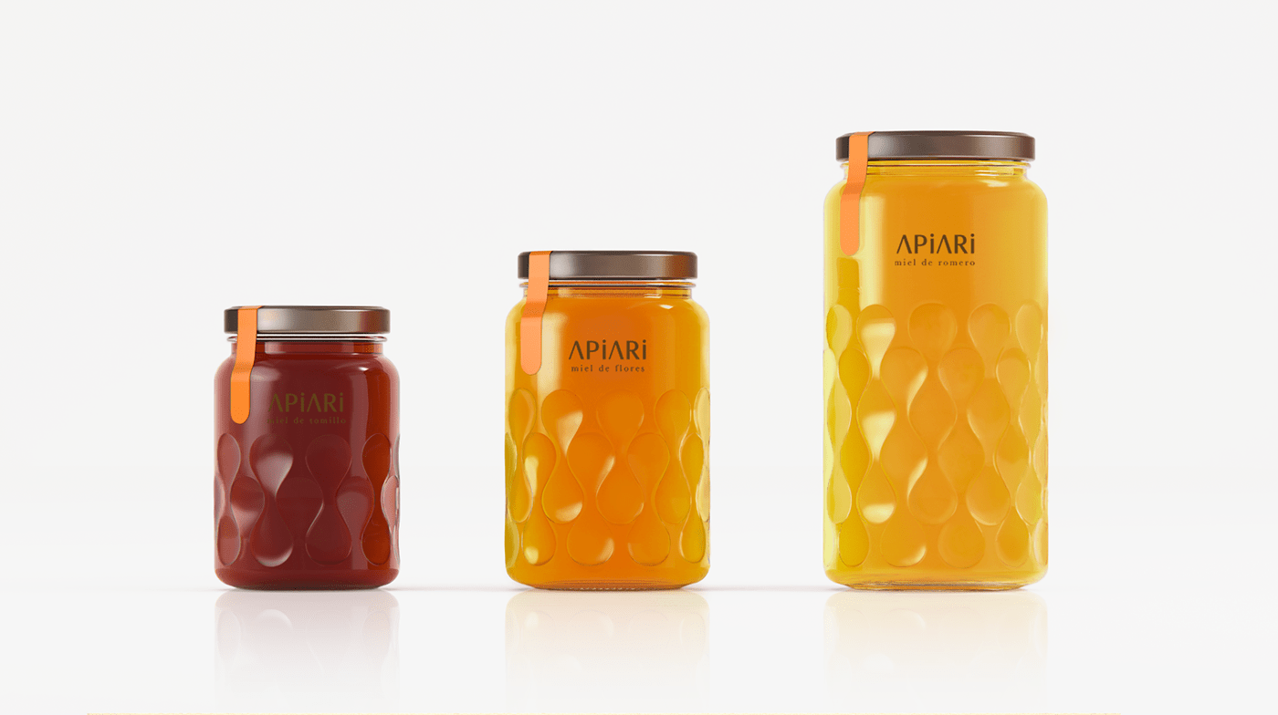 3D elisava Gaudi glass honey industrial design  miel Packaging verallia vidrio