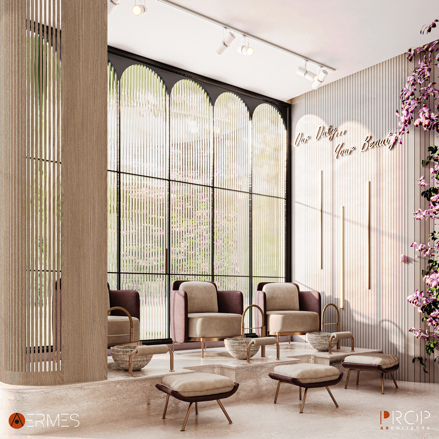 interior design  architecture 3ds max visualization modern Render 3D salon beauty design