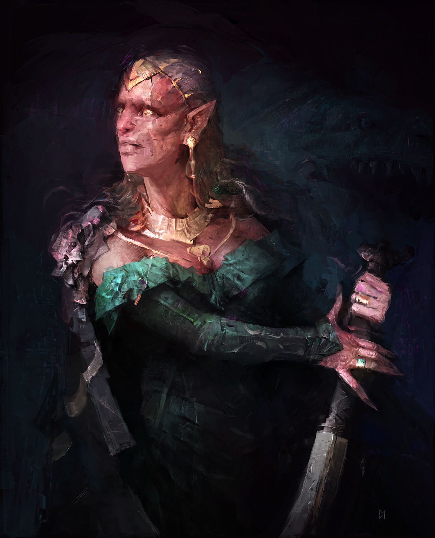 art ILLUSTRATION  Digital Art  Character design  Fashion  fantasy vampire horror dark speedpaint