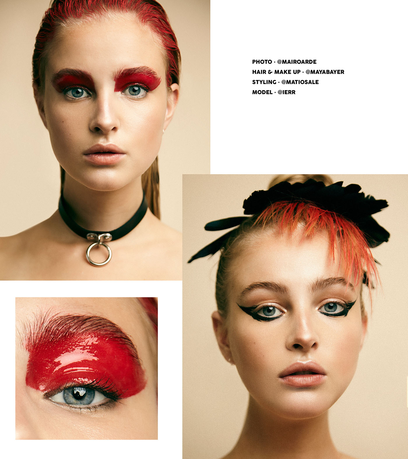 Fashion  beauty portrait Netherlands Make Up makeup red