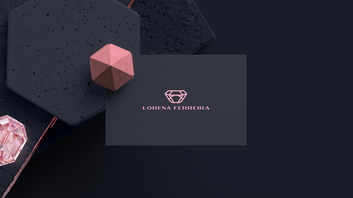 diamond  pink branding  beauty logo design aesthetics brand black mark