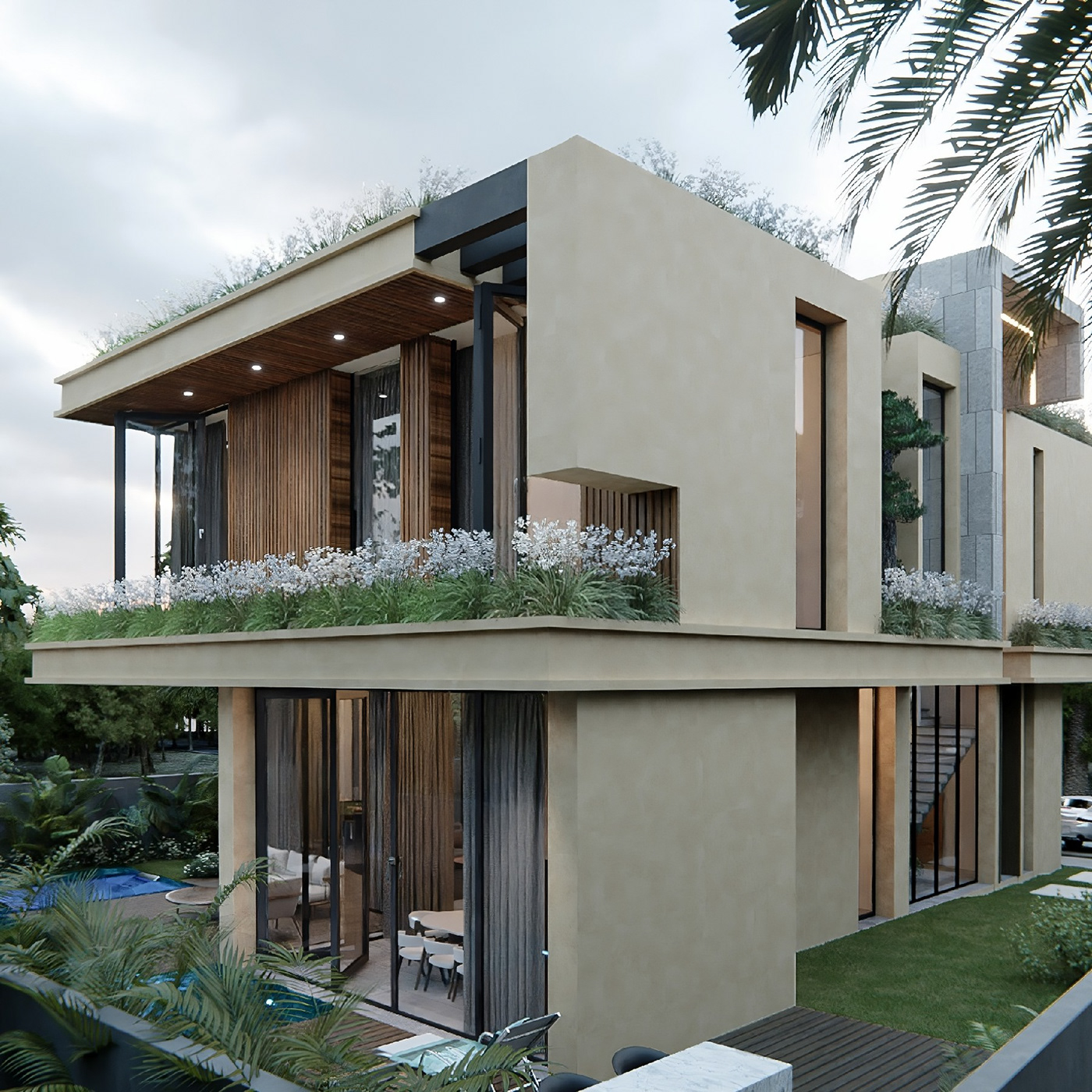 Villa architecture visualization Render interior design  archviz modern design 3D exterior