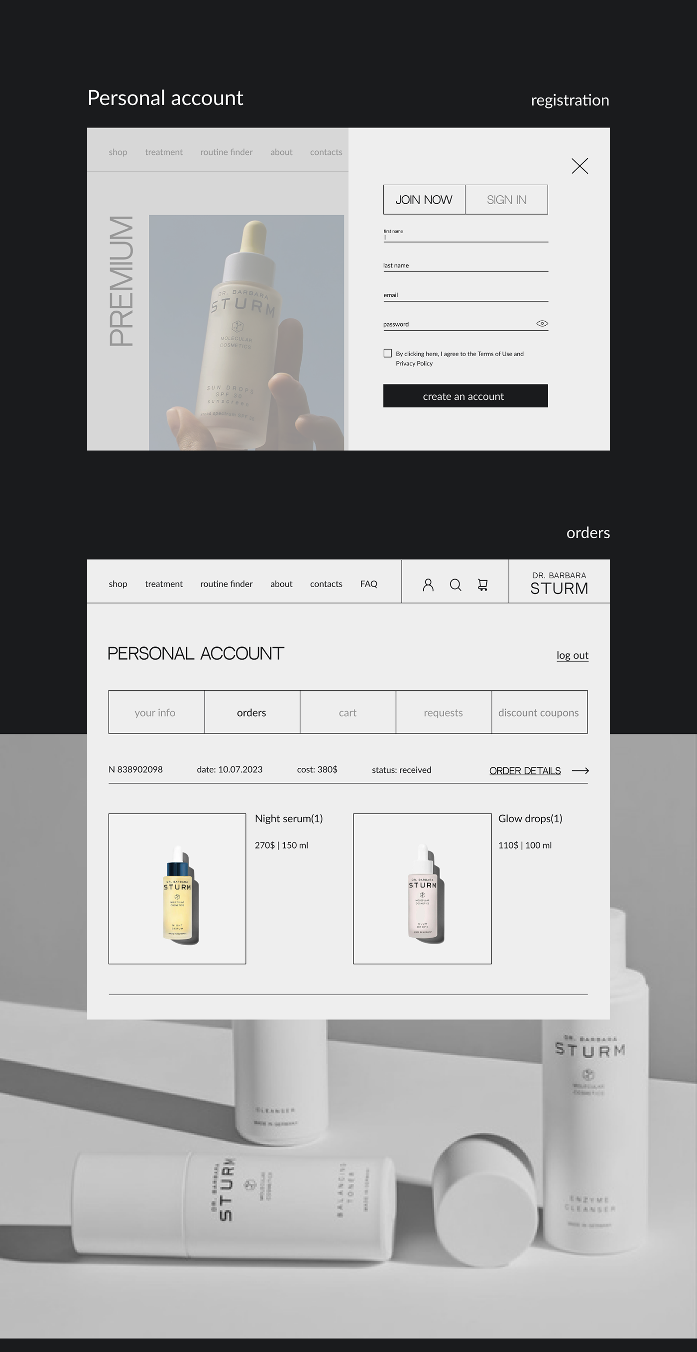 cosmetics design Ecommerce Figma online store ui design UI/UX Web Website Design