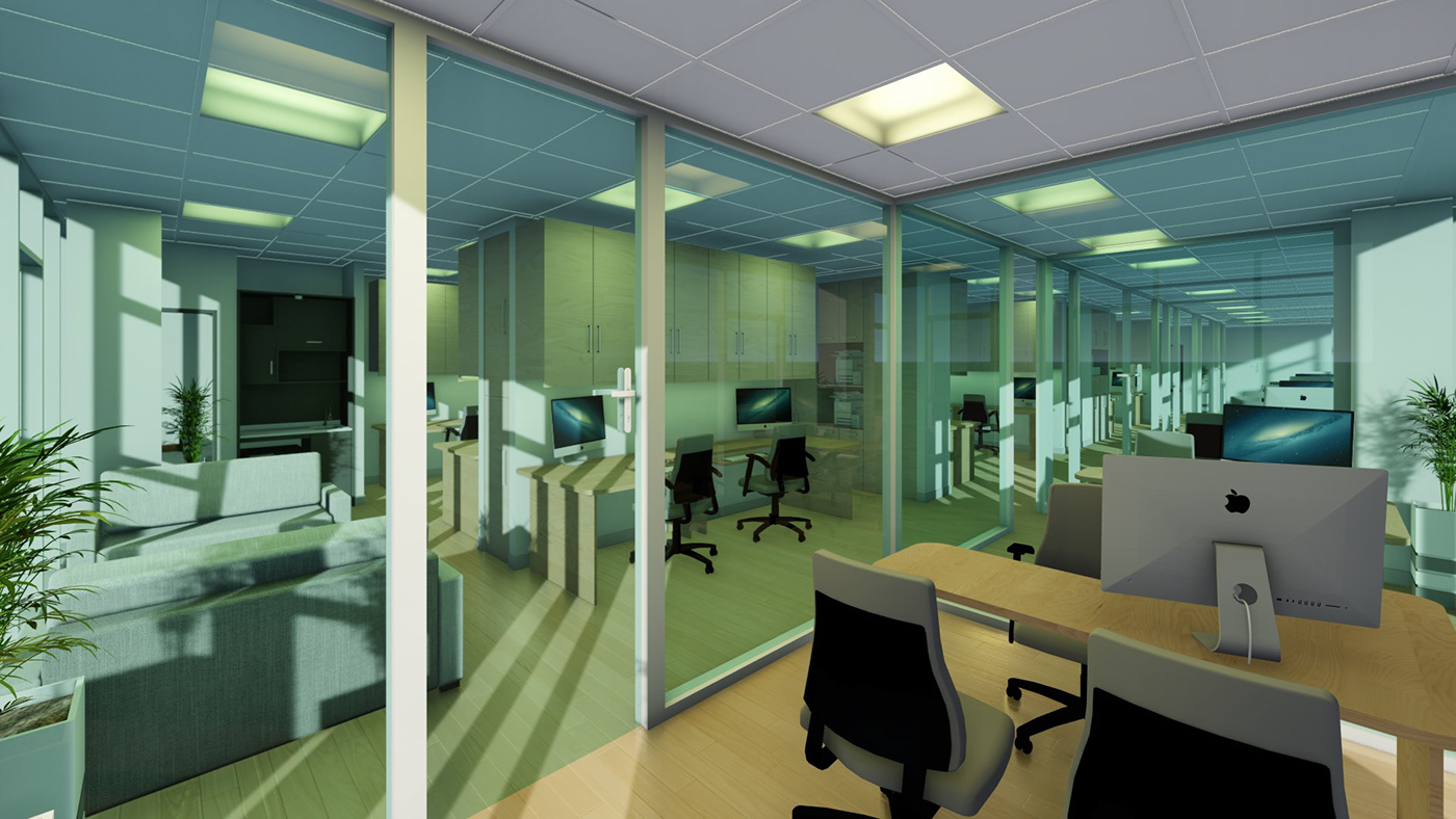 3D architecture Interior interior design  Office Design Render visualization