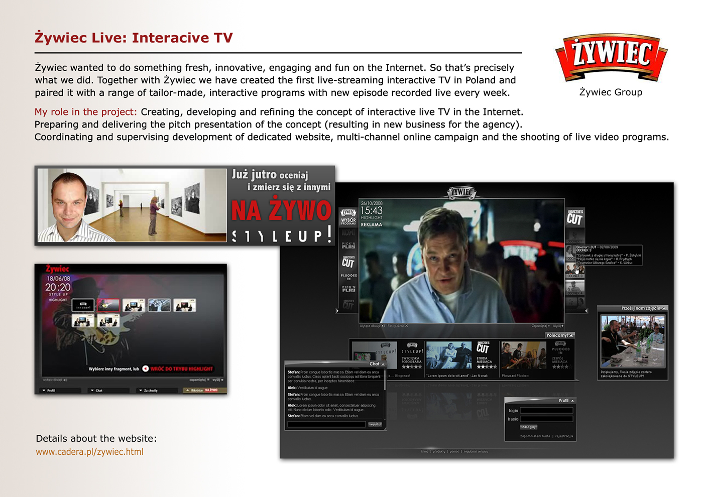 żywiec interacive tv live Streaming shoot FILMING Program