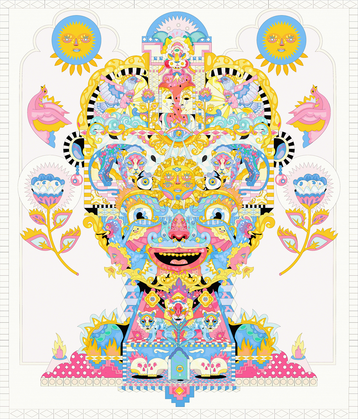 colorfull Cubisme details editorial geometric print psychedelic symbolisme vector visionary