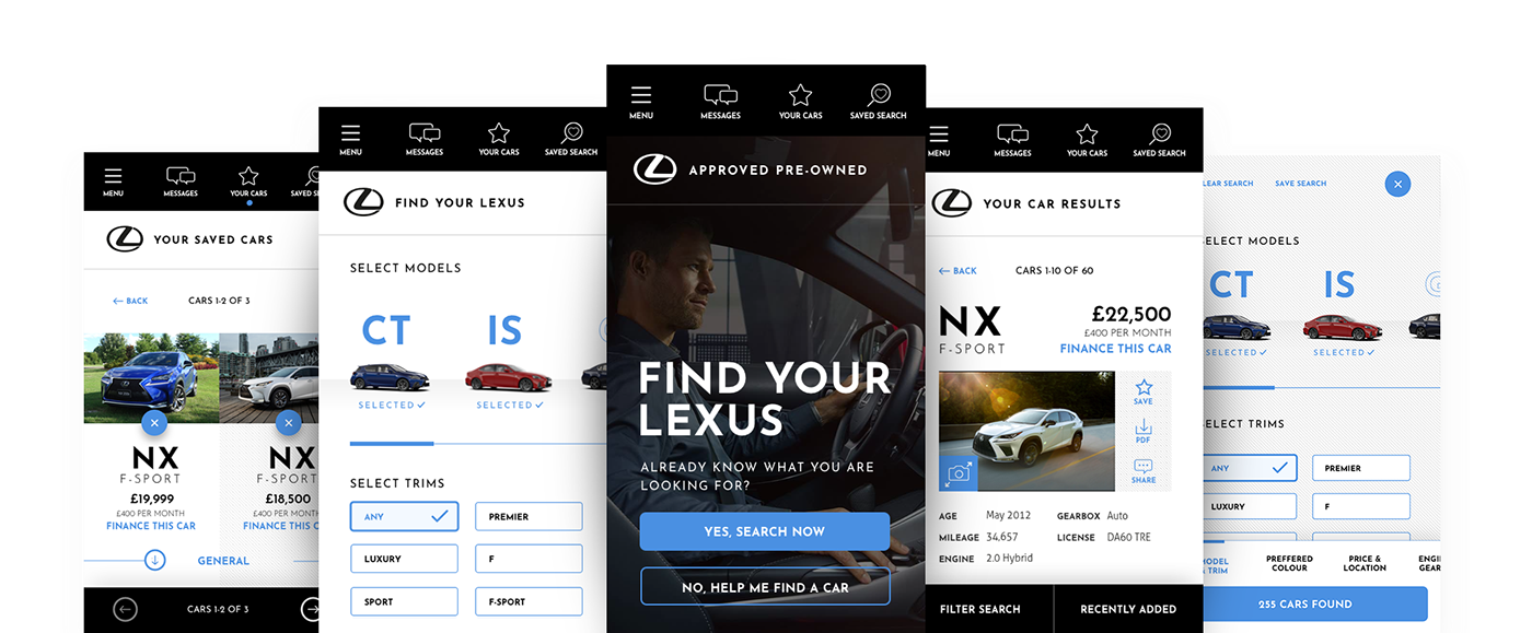 ui design UX design car search Lexus Personal Work visuals Mockup Concept Work design concept car design