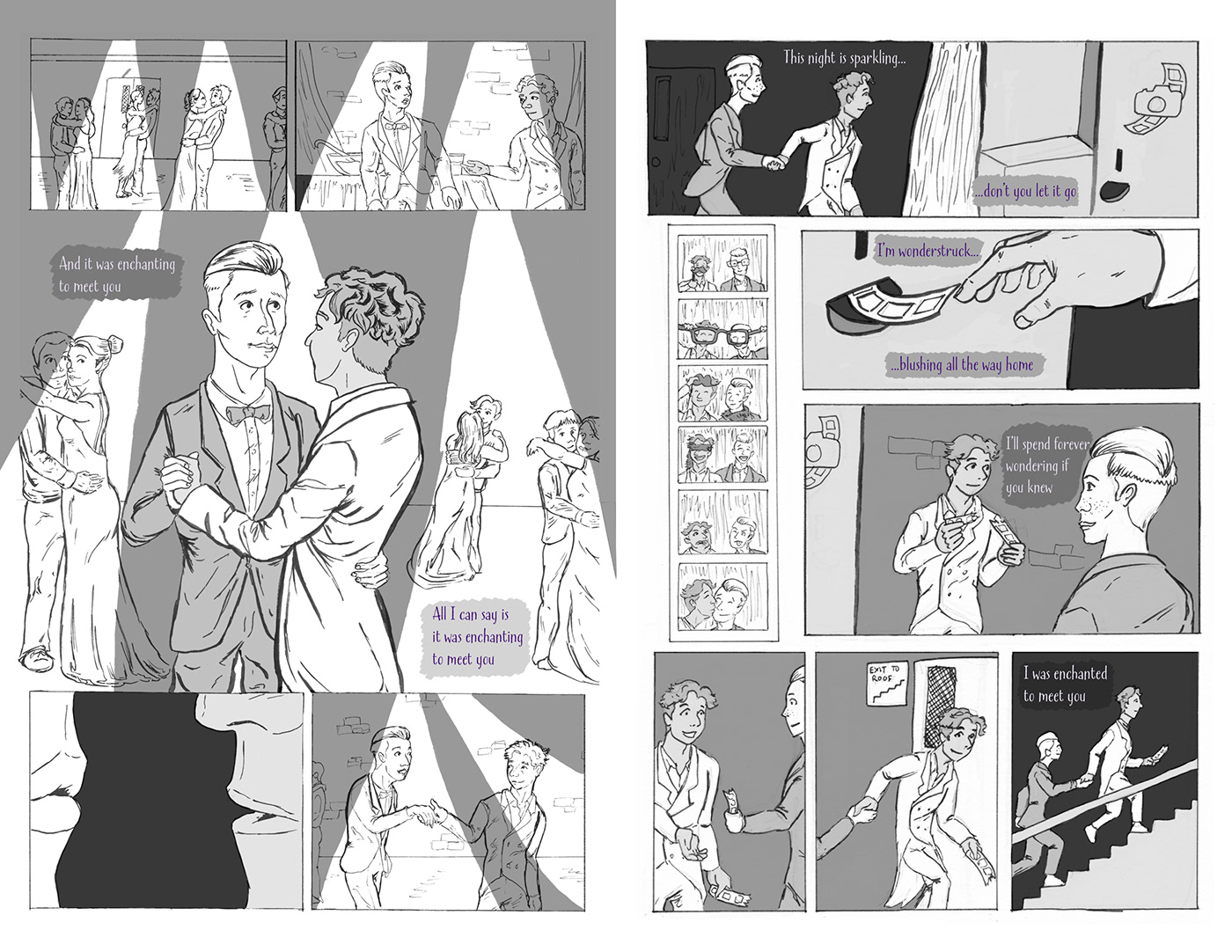ILLUSTRATION  comic Comic Book gay LGBT prom prom2k18 romance taylor swift enchanted