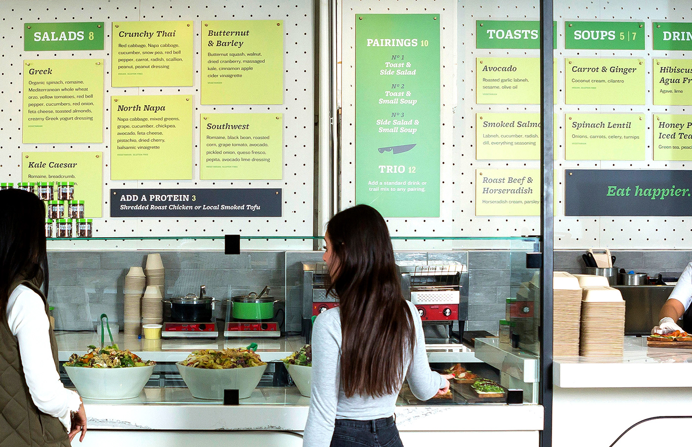 restaurant vending machine touchscreen custom typography fresh salads strategy rebranding