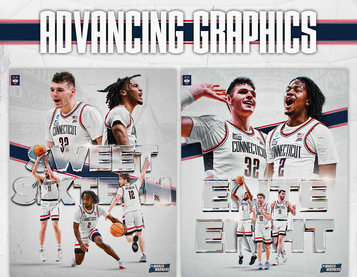 UConn basketball graphic design season Theme college branding  photoshop social media