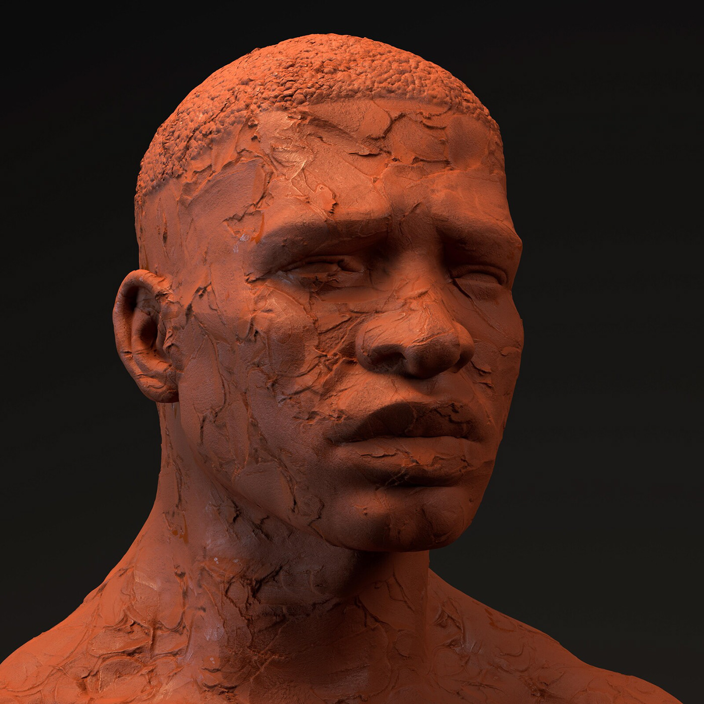 3D blender3d bust clay facial modeling 3d oculusmedium Render sculpture Virtual reality