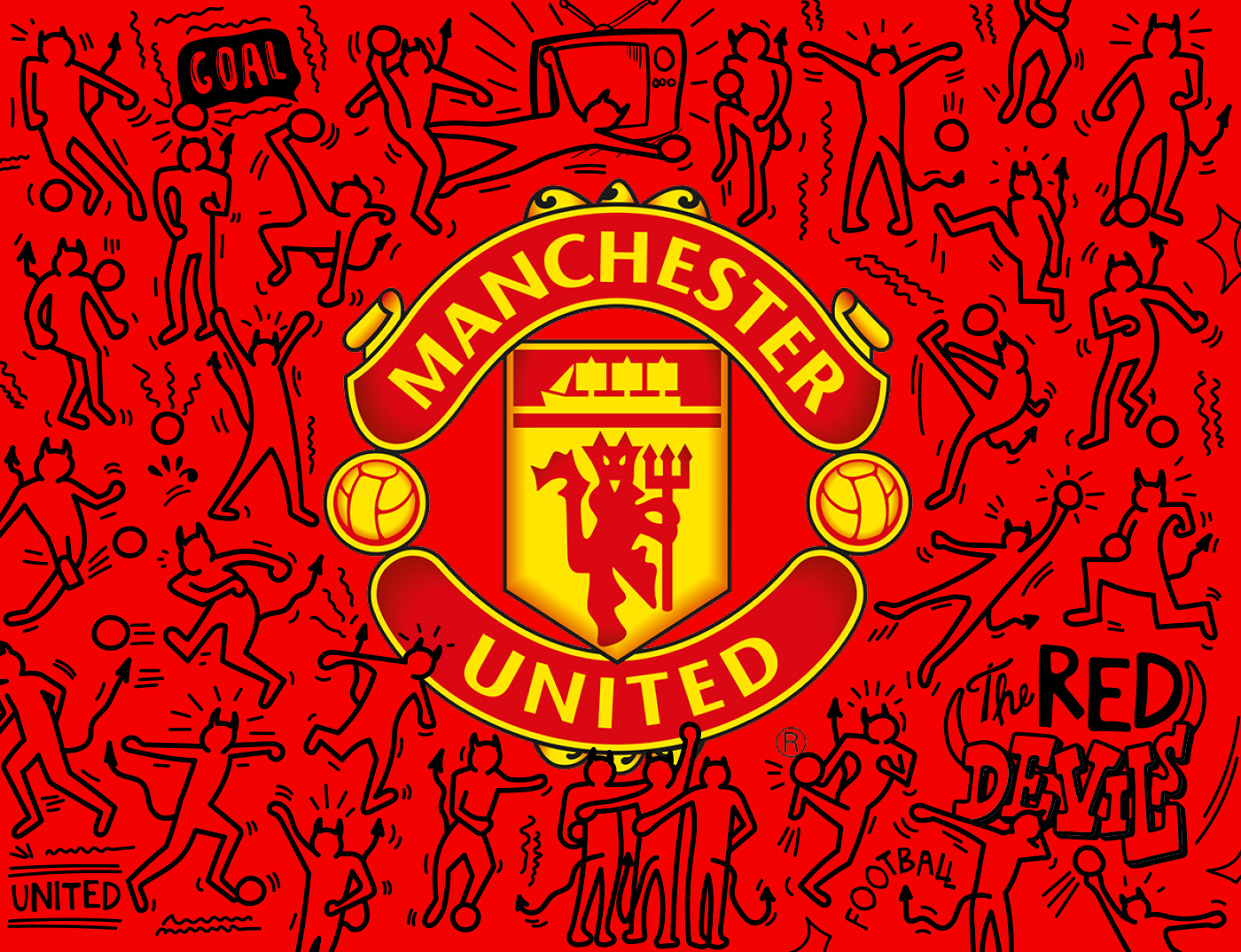 Advertising  color colorful composition creative digital illustration football Manchester United Premier League soccer