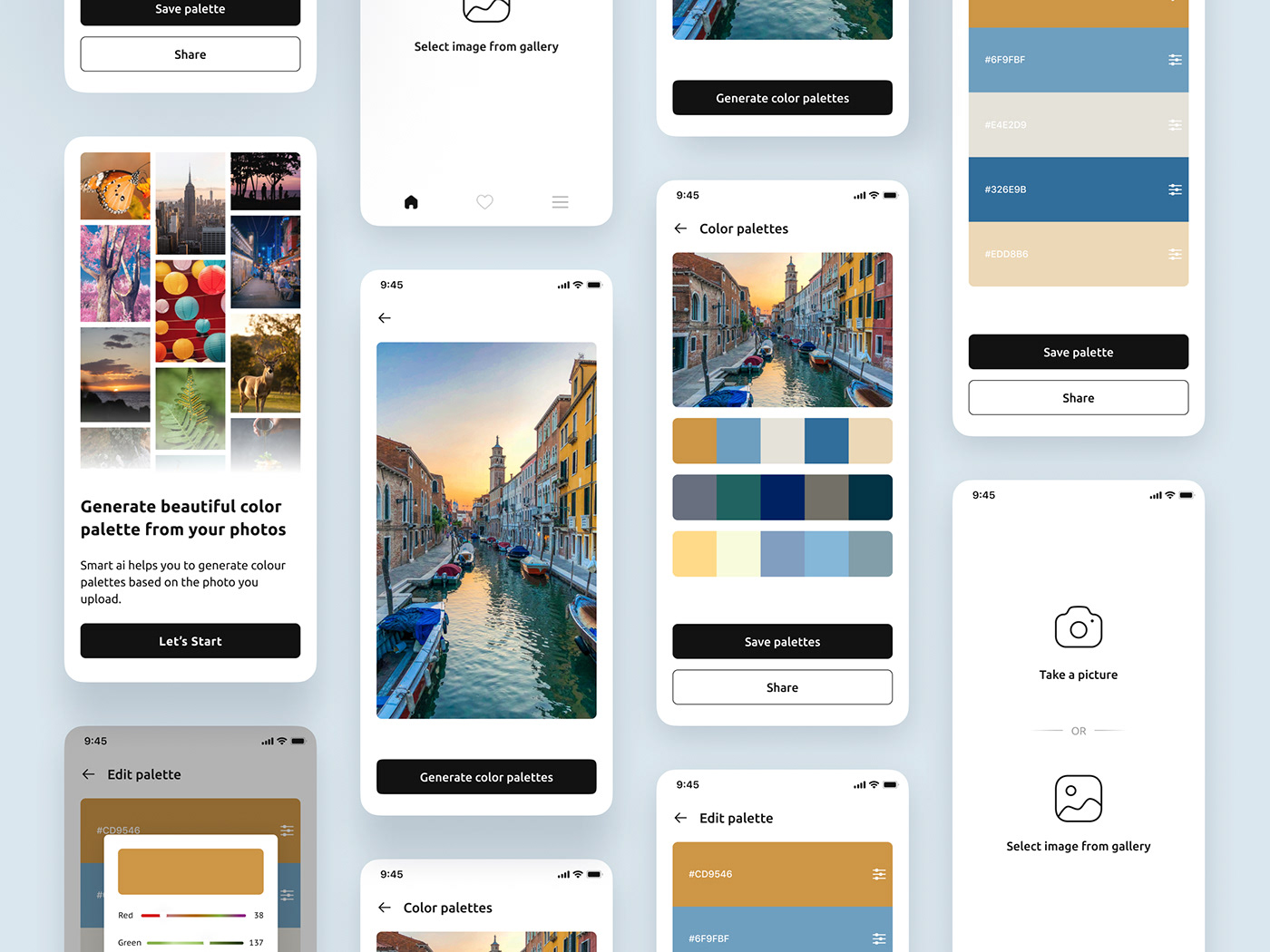 ai colour pallete Figma Mobile app ui design uiux user experience user interface ux