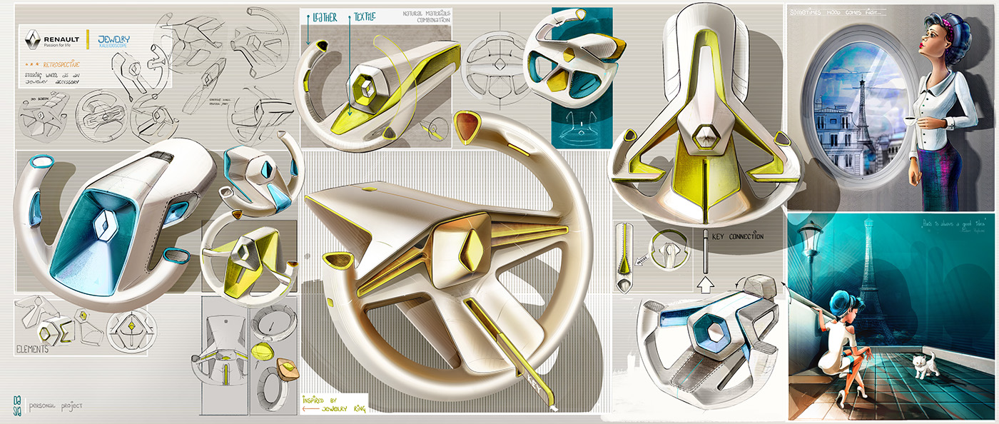 concept car Design Development car design car Interior design idea comics industrial design  seat steering wheel concept