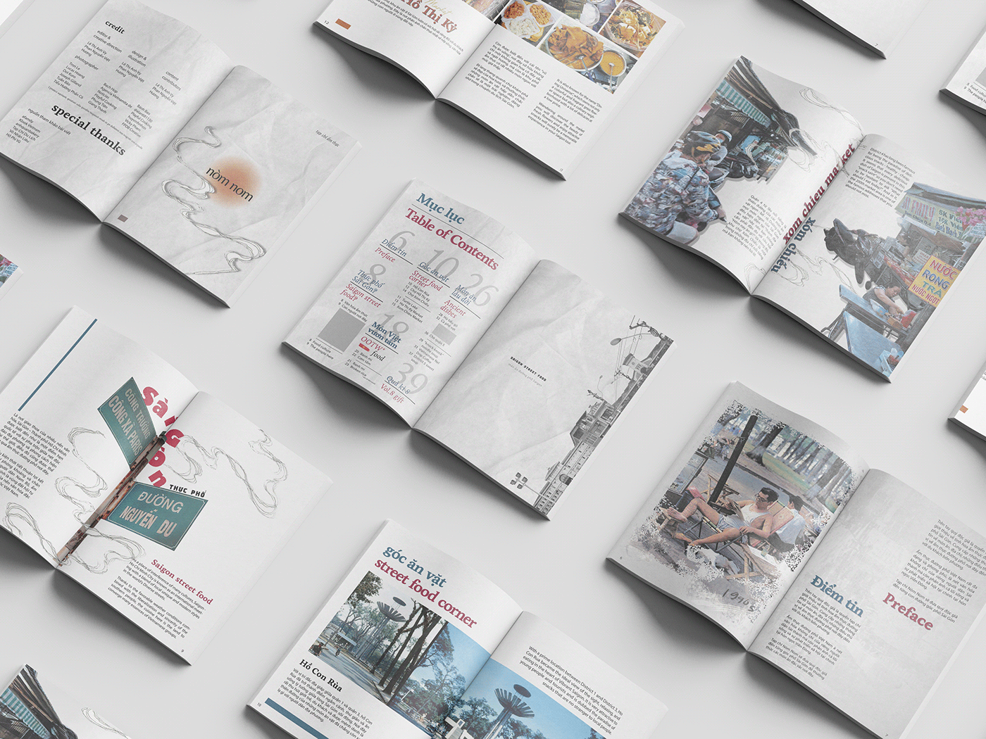 design Food  InDesign Layout Design magazine saigon Street student project Travel typography  