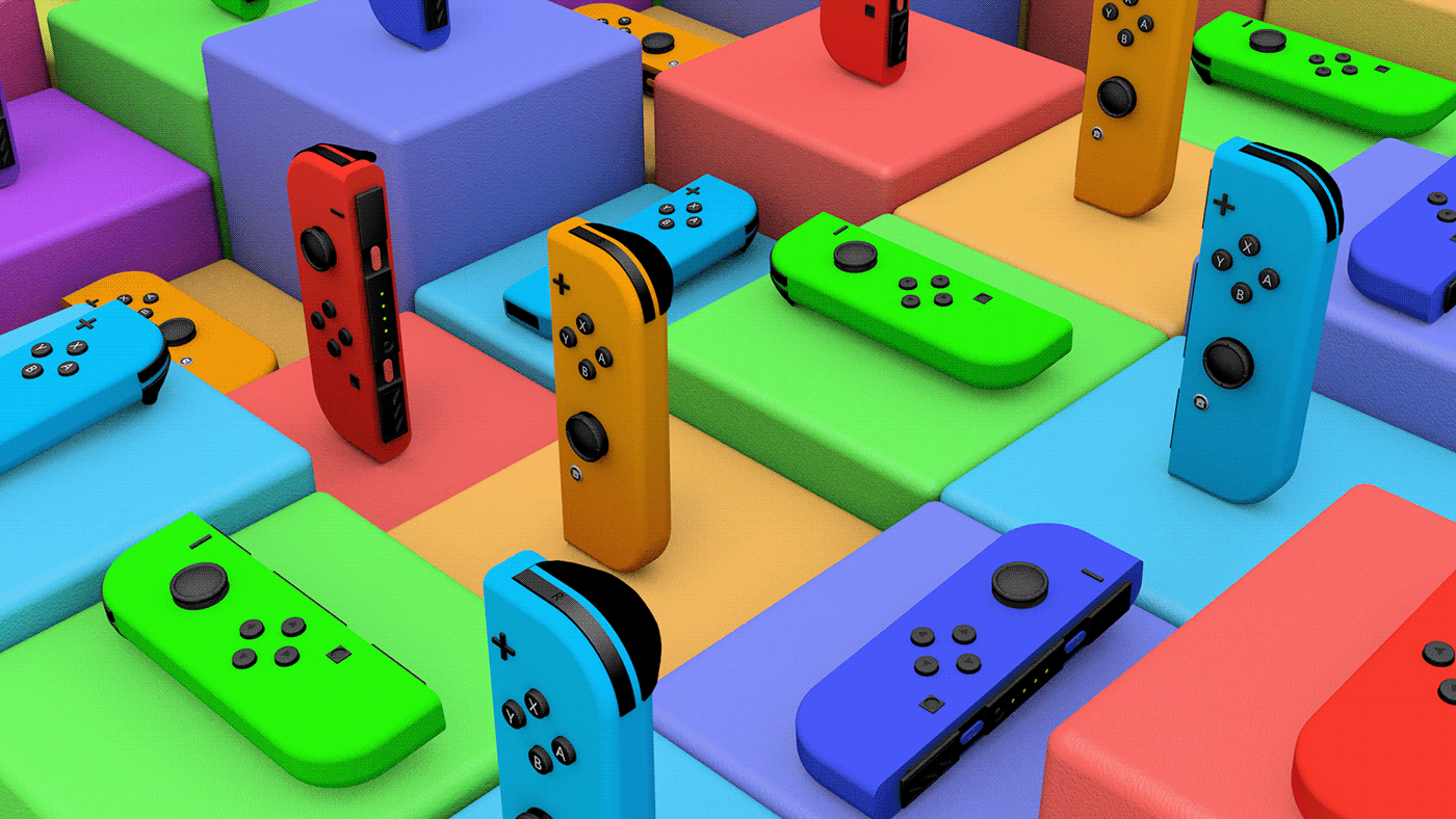 3D c4d color colorful joy-con joycon Nintendo nintendo switch rainbow switch