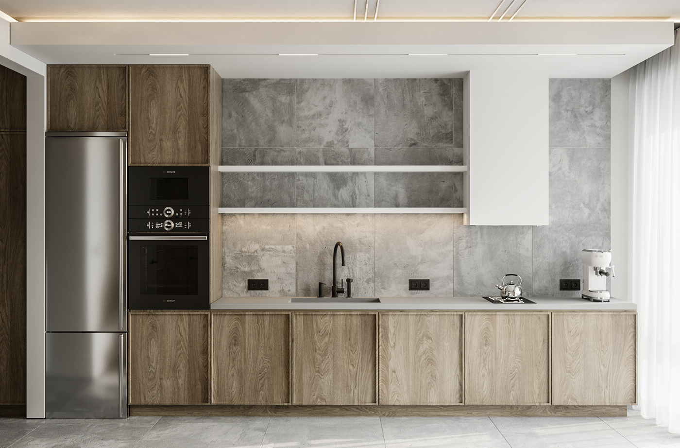 Interior 3ds max corona design visualization kitchen