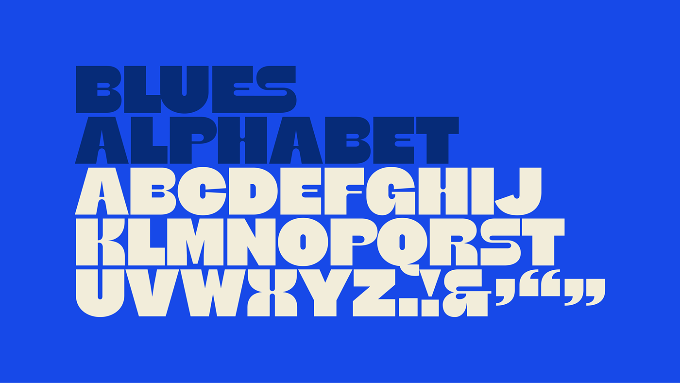Blues Alphabet font typeface specimen