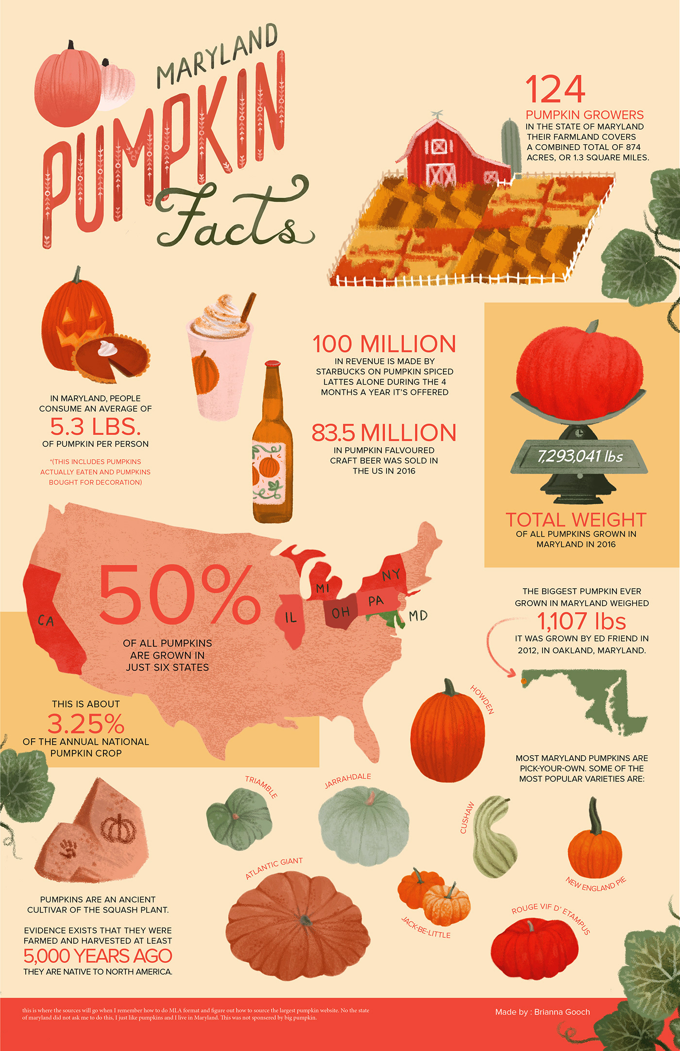 infographic Data info Handlettering pumpkins chart Halloween maryland Fall autumn