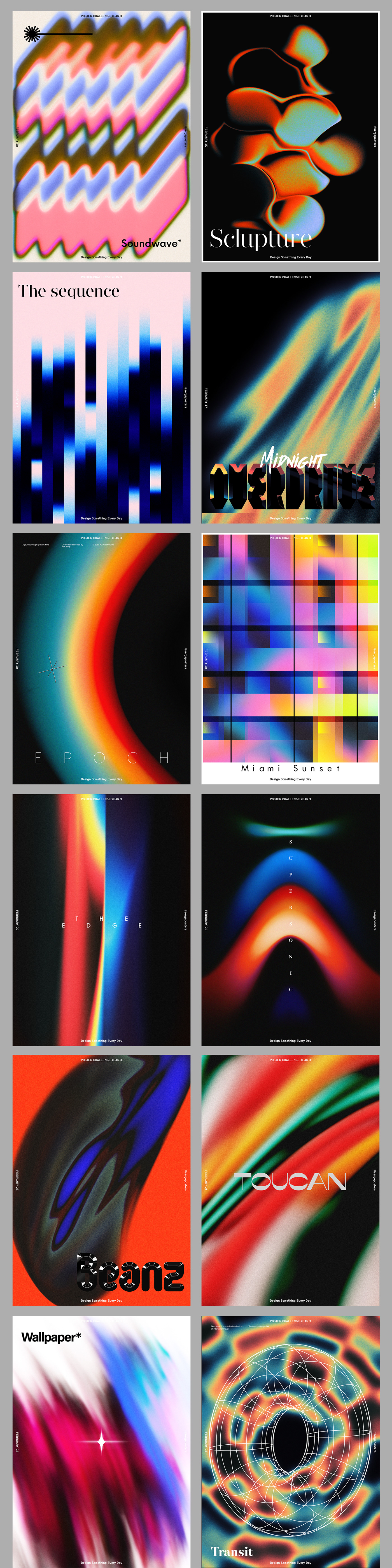 3D c4d challenge digital gradient graphic design  poster posters type